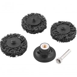 Jogo Esponja Abrasiva 50mm Haste 1/4 Preta com Suporte 5 Pe - 1