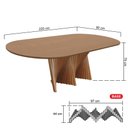 Ver imagem 2 de Mesa de Jantar Dubai Base em Madeira Maciça Tampo Oblongo -amêndoa- Tampo 220x90cm Laminado Cinamomo