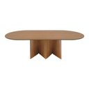 Ver imagem 3 de Mesa de Jantar Dubai Base em Madeira Maciça Tampo Oblongo -amêndoa- Tampo 220x90cm Laminado Cinamomo