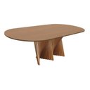 Ver imagem 1 de Mesa de Jantar Dubai Base em Madeira Maciça Tampo Oblongo -amêndoa- Tampo 220x90cm Laminado Cinamomo