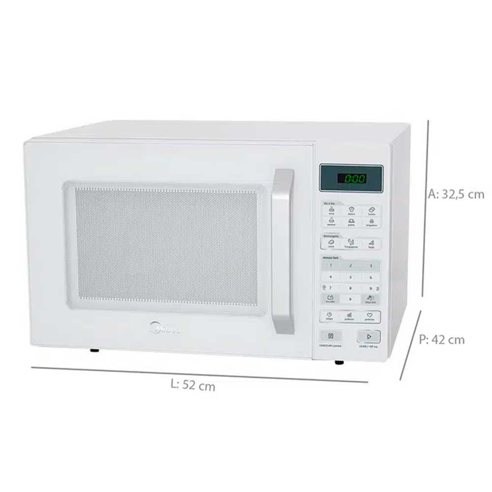 Microondas Midea 35L 1000W com Função Limpa Fácil e Tira Odor MXSA35