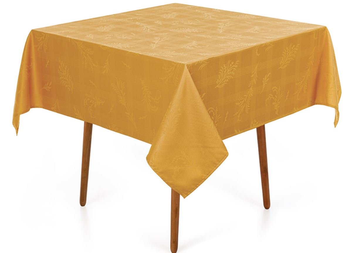 Toalha de Mesa Quadrada 4 Lugares Ramalia Amarelo Karsten - 1