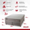 Ver imagem 3 de Conjunto Cama Box Queen Size Alpha Special 158x198x60 Bege Molas Ensacadas - Hellen