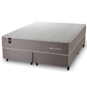 Conjunto Cama Box Queen Size Alpha Special 158x198x60 Bege Molas Ensacadas - Hellen