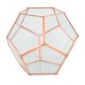 Vaso Geometrico de Metal e Vidro Rose 14cm X 14cm X 12cm Btc Decor - 1
