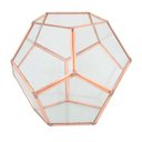 Ver imagem 1 de Vaso Geometrico de Metal e Vidro Rose 14cm X 14cm X 12cm Btc Decor
