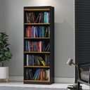 Ver imagem 1 de Livreiro com 5 Nichos Trindade Preto Acetinado Cinamomo