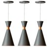 Kit 3 Lustre Pendente Mini Pequim Cinza para Cozinha - 1