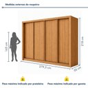 Ver imagem 3 de Guarda Roupa Casal 4 Portas de Correr e 4 Gavetas 279,3cm Premium Jade