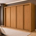 Ver imagem 1 de Guarda Roupa Casal 4 Portas de Correr e 4 Gavetas 279,3cm Premium Jade