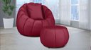 Ver imagem 1 de Kit Poltrona Decorativa C/ Puff + Almofada Concha Veludo Vermelho - Londrilar
