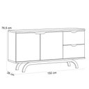 Ver imagem 7 de Kit Aparador Buffet Bar Living com Cristaleira Adega Vicky N01 Ypê Off White - Lyam Decor