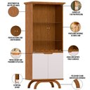 Ver imagem 4 de Kit Aparador Buffet Bar Living com Cristaleira Adega Vicky N01 Ypê Off White - Lyam Decor