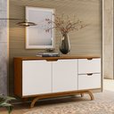 Ver imagem 3 de Kit Aparador Buffet Bar Living com Cristaleira Adega Vicky N01 Ypê Off White - Lyam Decor