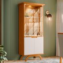 Ver imagem 2 de Kit Aparador Buffet Bar Living com Cristaleira Adega Vicky N01 Ypê Off White - Lyam Decor