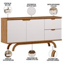 Ver imagem 6 de Kit Aparador Buffet Bar Living com Cristaleira Adega Vicky N01 Ypê Off White - Lyam Decor