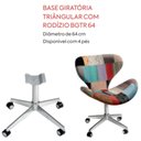 Ver imagem 2 de Base Giratória De Metal Com Rodinhas Para Cadeira Poltro