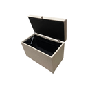 Ver imagem 3 de Puff Baú Estofado Retangular C/ Pistão Á Gás em Linho - Bege Claro