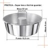 Kit 4 Forma Assadeira Bolo Redonda Com Furo 12 18 20 E 22 Cm - 4
