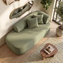 Ver imagem 6 de Sofá Orgânico Curvo Feijão Confortável Sala Estúdio Noma Bouclê Verde Montanari'S Decor