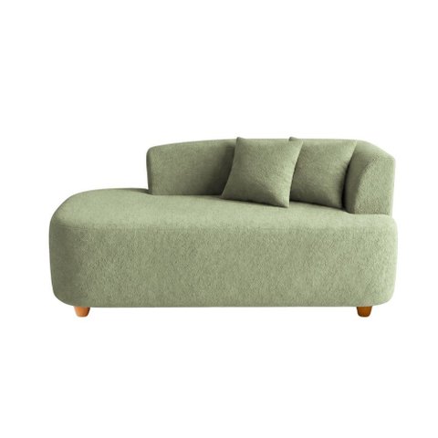 Sofá Orgânico Curvo Feijão Confortável Sala Estúdio Noma Bouclê Verde Montanari'S Decor
