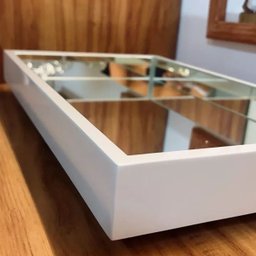 Bandeja Espelhada Decorativa Salar Cozinha Cantinho do Café Espelhada 50cm por 30cm Off White - 7