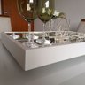 Bandeja Espelhada Decorativa Salar Cozinha Cantinho do Café Espelhada 50cm por 30cm Off White - 10