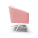 Ver imagem 4 de Poltrona Giratória Stella Suede Base Cromada - D’Rossi - Rosa Bebê