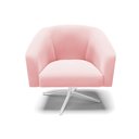 Ver imagem 3 de Poltrona Giratória Stella Suede Base Cromada - D’Rossi - Rosa Bebê