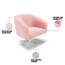 Ver imagem 7 de Poltrona Giratória Stella Suede Base Cromada - D’Rossi - Rosa Bebê