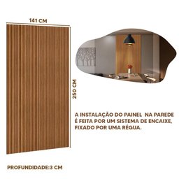Cabeceira Ripada Para Cama De Casal 140 cm x 250 cm MDF E MDP Nature Shop Jm - 4