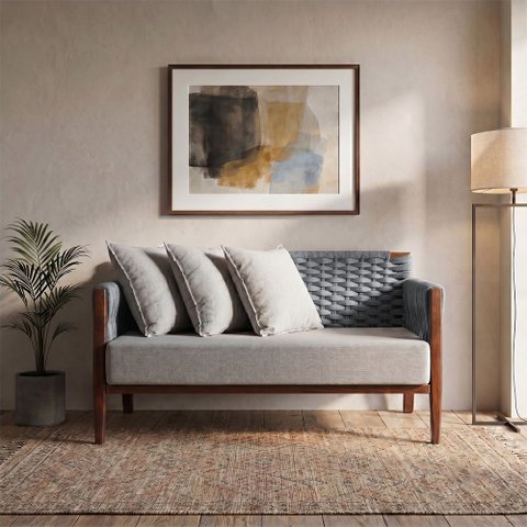 Namoradeira Design Clean Confortavel para Ambientes Modernos Cinza Poesia