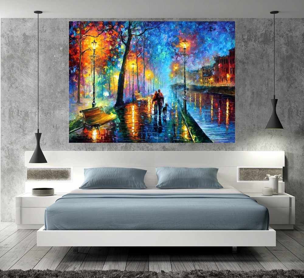 Quadro Pintura Tela Cidade Paisagem Urbana 4016: 90cm (A) x 120cm (L) - 5