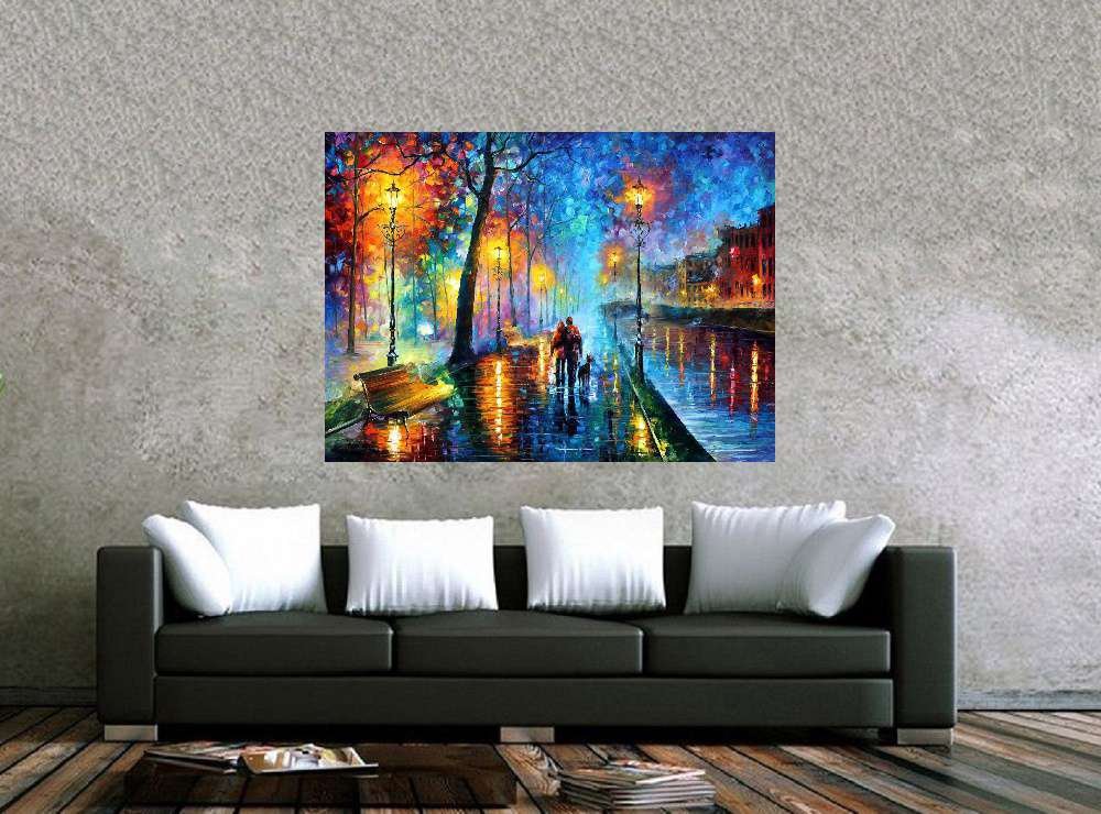 Quadro Pintura Tela Cidade Paisagem Urbana 4016: 90cm (A) x 120cm (L) - 2