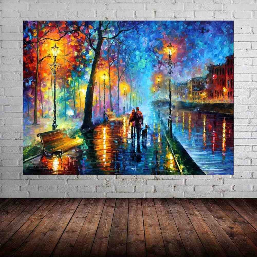 Quadro Pintura Tela Cidade Paisagem Urbana 4016: 90cm (A) x 120cm (L) - 1