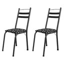 Ver imagem 1 de Conjunto com 2 Cadeiras Tubular Itália Preto Floral Artefamol Preto Fosc