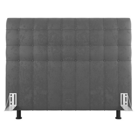 Cabeceira Cama Box Casal Queen Size Dahlia 160cm com Frame Sintético Cinza - Abmaza
