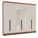 Ver imagem 2 de Roupeiro Casal Madri 6 Portas com Espelho 242x214cm Creme/Freijó 250829