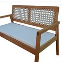 Ver imagem 6 de Sofá 2 Lugares/Namoradeira Garden Madeira Maciça Assento Estofado Encosto Trançado Corda - Natural A