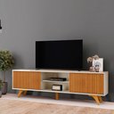 Ver imagem 1 de Rack Gaia 2,20m para Tv 75" com 2 Portas Mavaular:naturalle/off