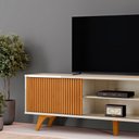 Ver imagem 4 de Rack Gaia 2,20m para Tv 75" com 2 Portas Mavaular:naturalle/off