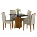 Ver imagem 2 de Conjunto Sala de Jantar Mesa 120cm Tampo Vidro/MDF Anitta com 4 Cadeiras Amanda