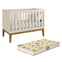 Ver imagem 1 de Berço Mini Cama Classic Areia Fosco com Pés Amadeirado e Colchão Supreme - Reller Móveis