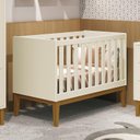 Ver imagem 3 de Berço Mini Cama Classic Areia Fosco com Pés Amadeirado e Colchão Supreme - Reller Móveis