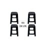 Kit 04 banquetas banquinhos de plástico resistente preto Inoplast - 1