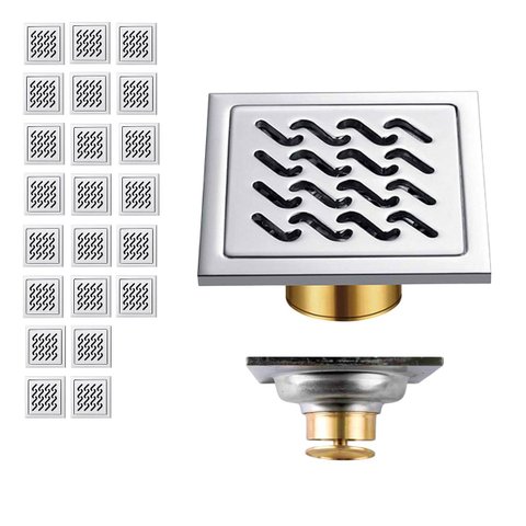 Ralo Inox 10x10 Banheiro Kit 22 Uni Seguro Anti Inseto Higienico Anti Odor Resistente Cozinha Quinta