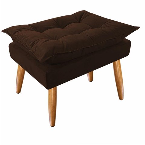 Puff Decorativo Opala Suede Pés Palito - Bela Móveis: Marrom