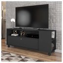Ver imagem 2 de Conjunto Kit Sala de Estar Rack Mesas Opala Preto Caemmun