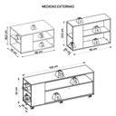 Ver imagem 7 de Conjunto Kit Sala de Estar Rack Mesas Opala Preto Caemmun