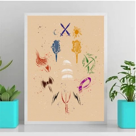 Quadro Decorativo Os Orixás 33x24cm:Madeira branca